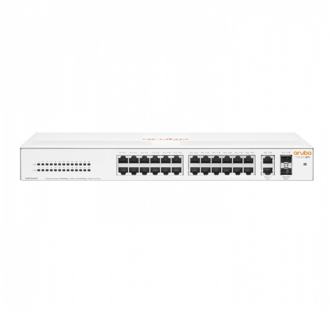 Aruba Instant On 1430 Unmanaged L2 Switch με 24 Θύρες Gigabit (1Gbps) Ethernet και 2 SFP Θύρες