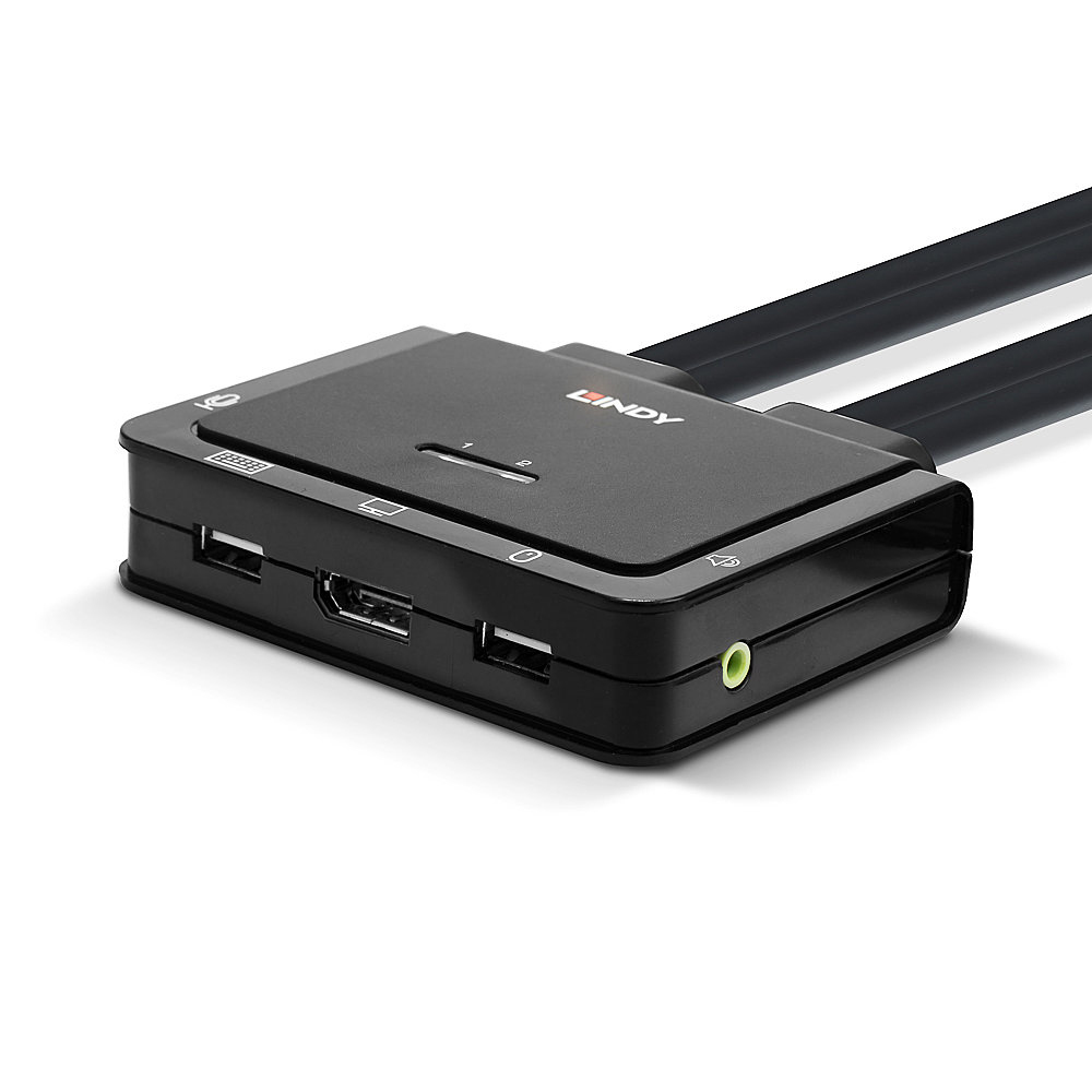 Lindy KVM Switch DisplayPort 1.2 USB 2.0 Audio - Image 2