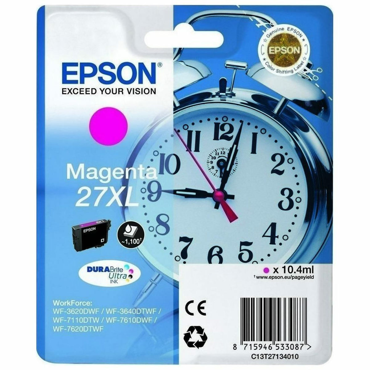 Epson 27XL Γνήσιο Μελάνι Εκτυπωτή InkJet Ματζέντα (C13T27134010 C13T27134012)