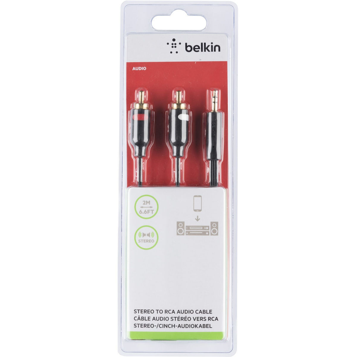 Belkin Καλώδιο 3.5mm male - RCA male Μαύρο 2m (F3Y116bt2M) - Image 2