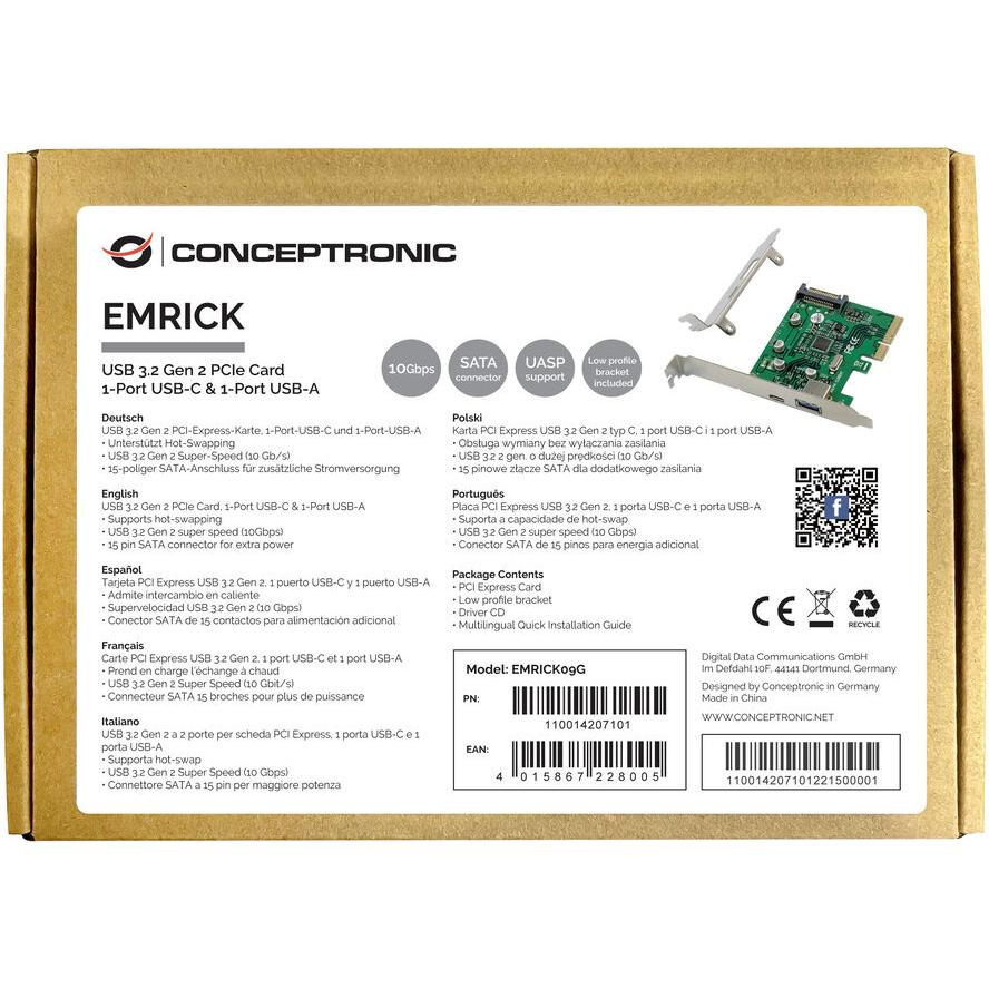 Conceptronic Κάρτα PCIe σε 2 θύρες USB 3.2 - Image 2