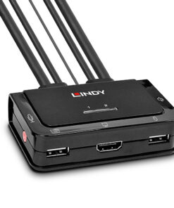 Alternative view of Lindy 2 Port HDMI 2.0 18G USB 2.0 Audio