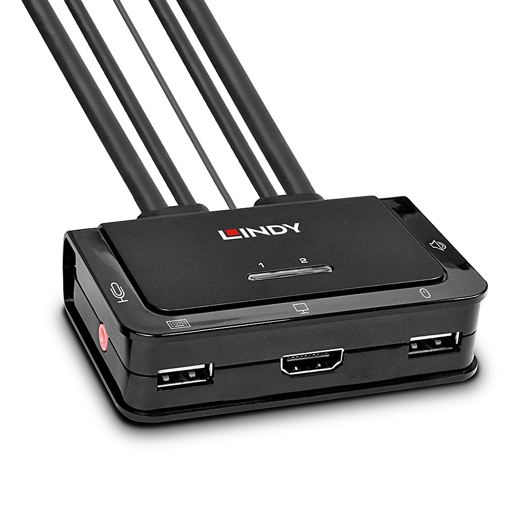 Lindy 2 Port HDMI 2.0 18G USB 2.0 Audio - Image 2