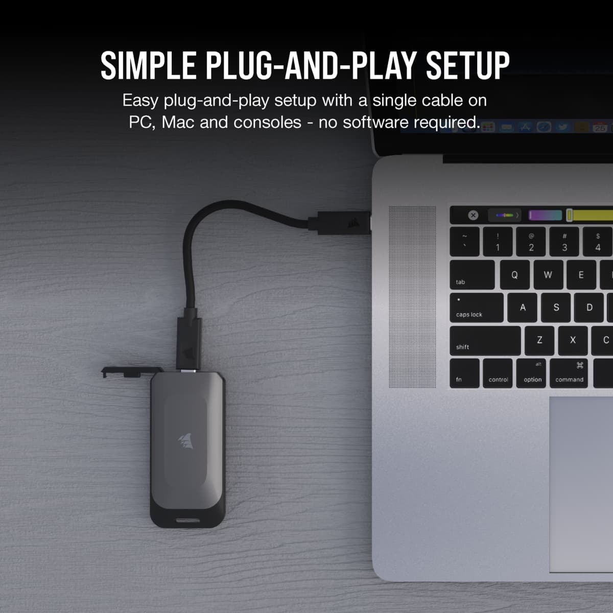 Corsair EX100U USB-C Εξωτερικός SSD 2.0TB 2.5" Μαύρο - Image 5