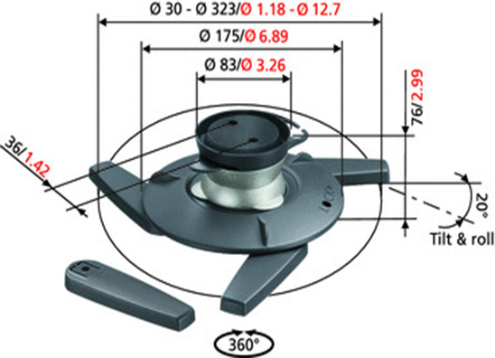 Vogel's Βάση Projector Οροφής με Μέγιστο Φορτίο 10kg Ασημί - Image 3