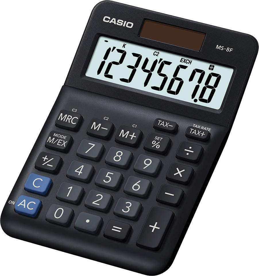 Casio Αριθμομηχανή Λογιστική 8 Ψηφίων σε Μαύρο Χρώμα - Image 2