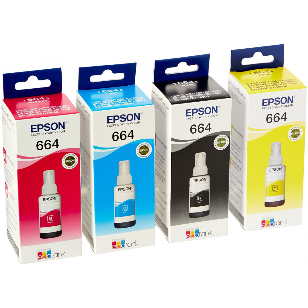 Epson 664 Γνήσιο Πακέτο 4 Μελανιών Εκτυπωτή InkJet Κίτρινο / Κυανό / Ματζέντα / Μαύρο (C13T664640) - Image 4