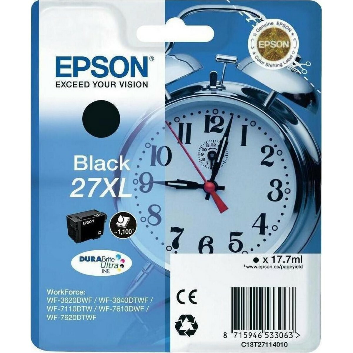 Epson 27XL Γνήσιο Μελάνι Εκτυπωτή InkJet Μαύρο (C13T27114010 C13T27114012)