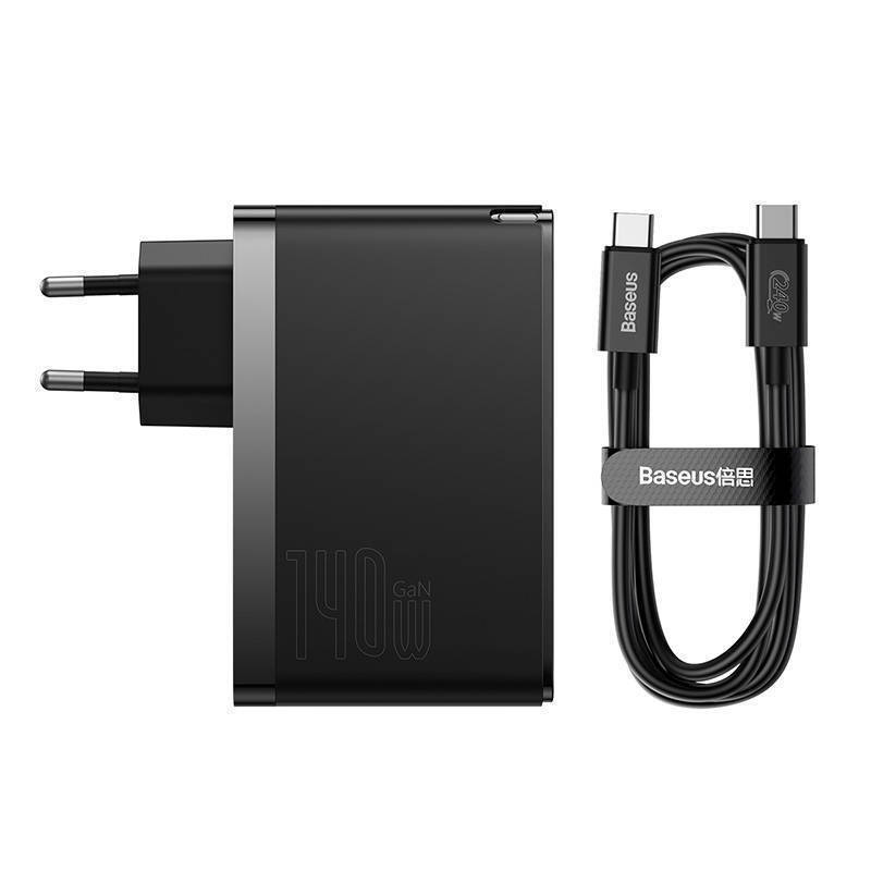 Baseus Φορτιστής Χωρίς Καλώδιο GaN με Θύρα USB-A και 2 Θύρες USB-C 140W Power Delivery Μαύρος (Gan5) - Image 3