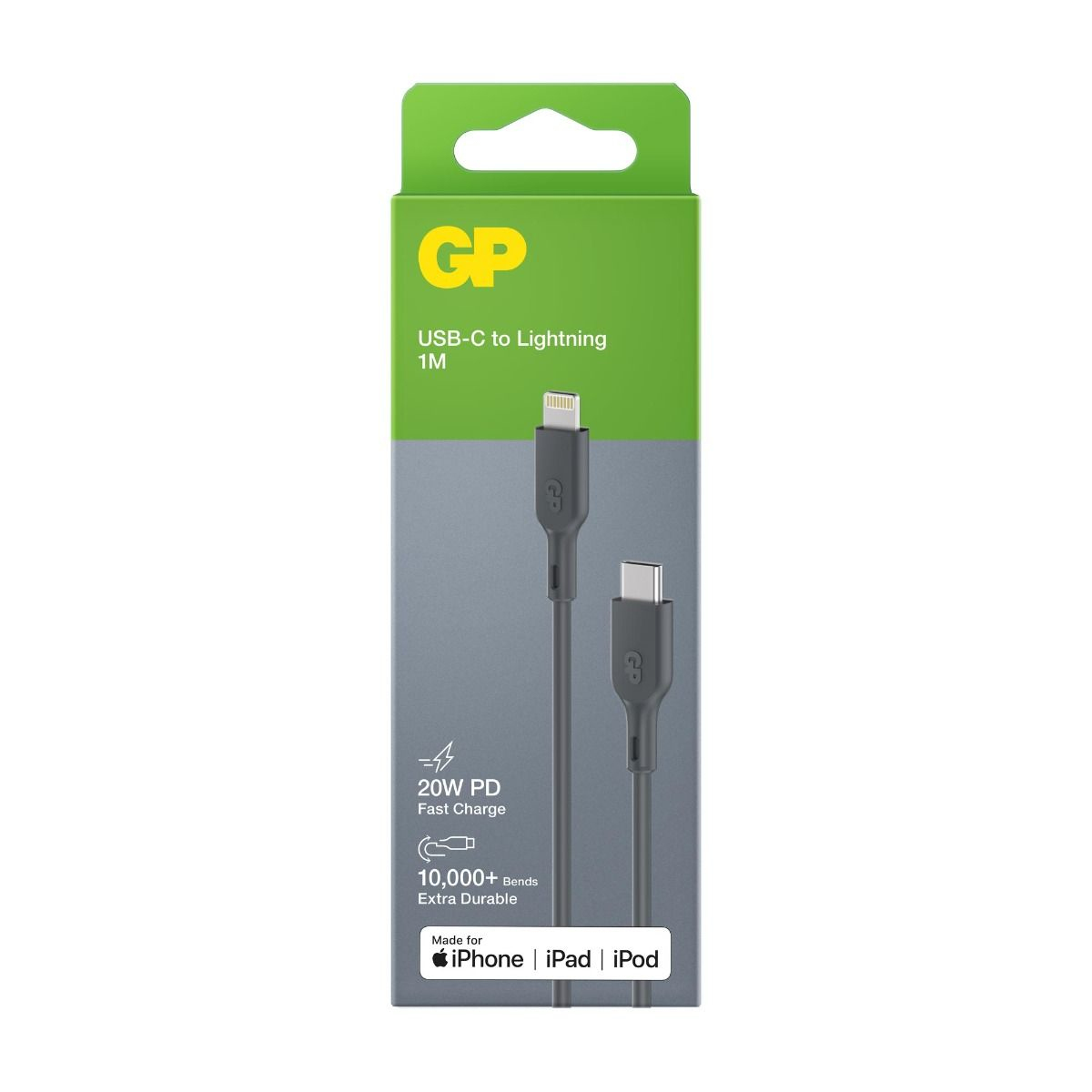 GP Batteries Lade & Sync USB-C to Lightning 1m (160GPCL1P-C1) - Image 2