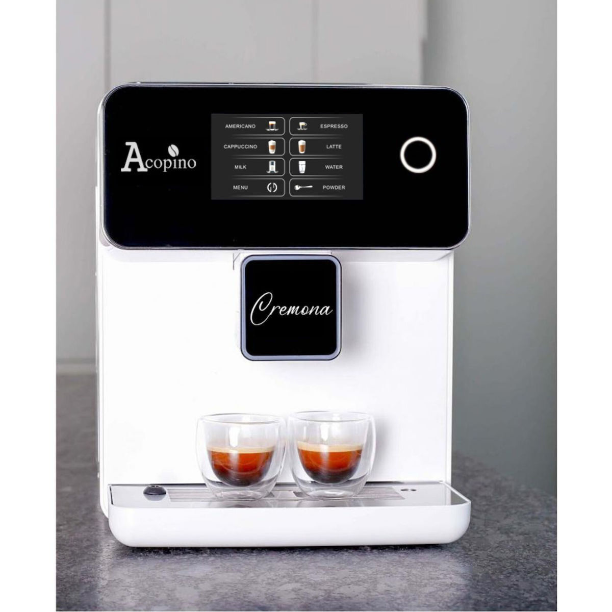 Acopino Cremona Αυτόματη Μηχανή Espresso 1500W Πίεσης 19bar με Μύλο Άλεσης Λευκή - Image 3