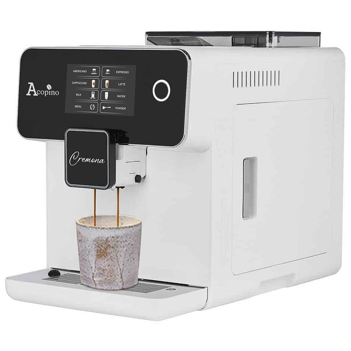 Acopino Cremona Αυτόματη Μηχανή Espresso 1500W Πίεσης 19bar με Μύλο Άλεσης Λευκή - Image 2