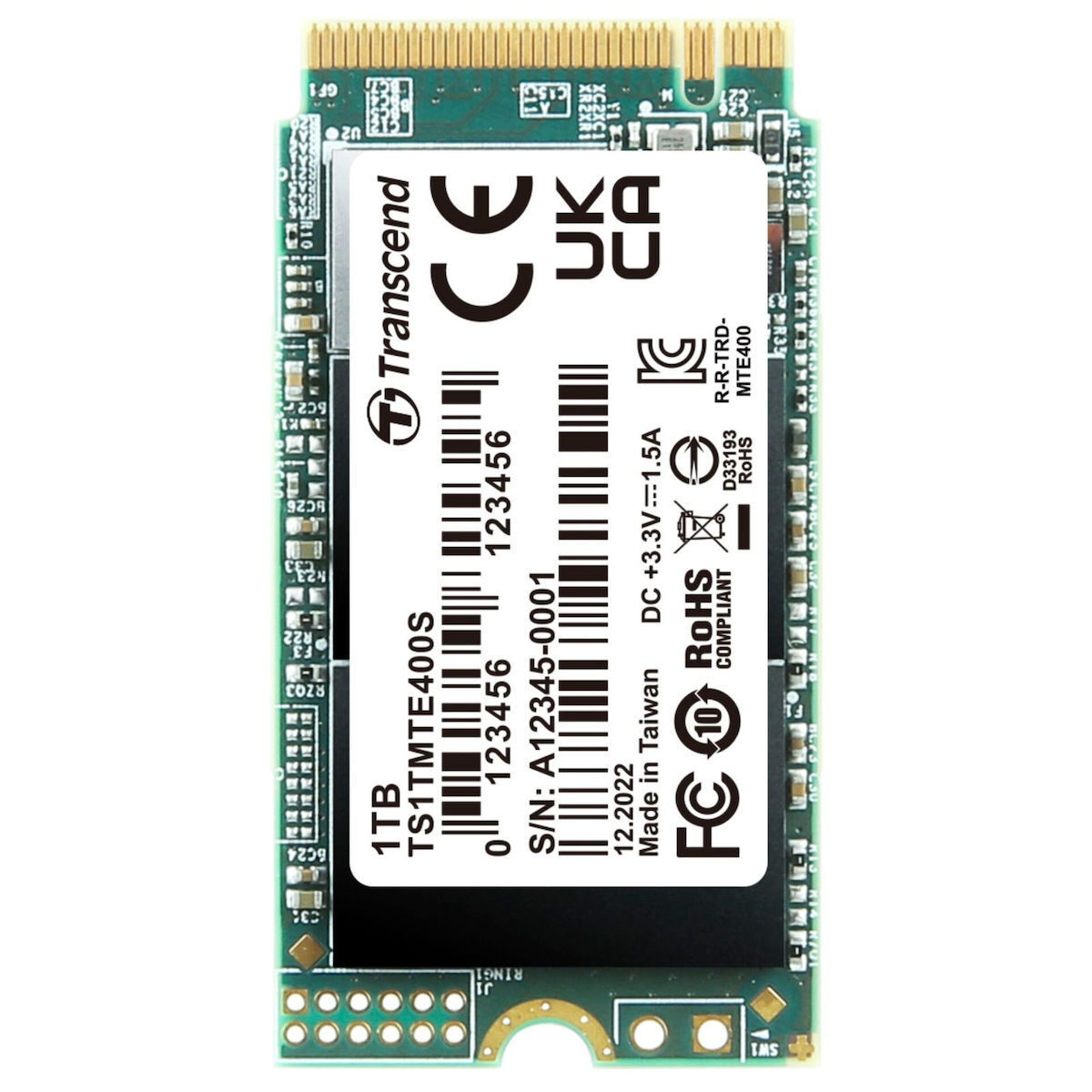 Transcend SSD 1TB M.2 NVMe PCI Express 3.0 TS1TMTE400S - Image 2