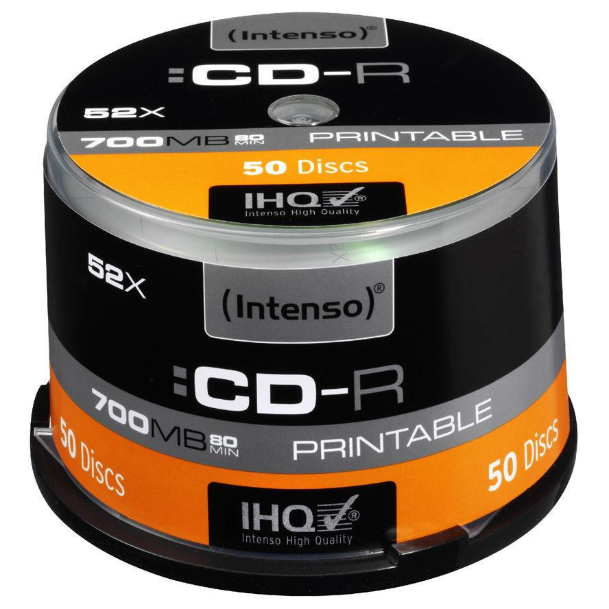 Intenso Εγγράψιμα CD-R 52x Printable 700MB Cake Box 50τμχ