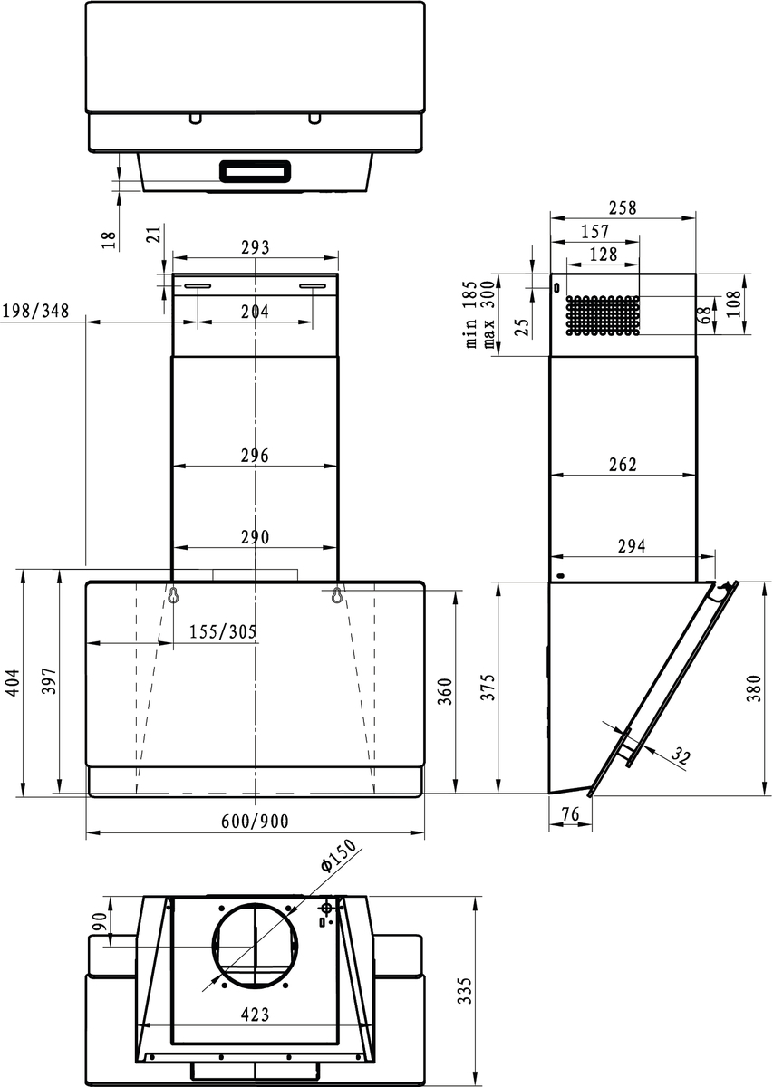 Gorenje WHI649EXBG Καμινάδα 60cm Μαύρη - Image 4