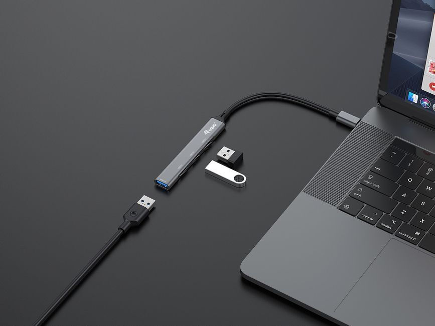 Equip USB 3.0 Hub 4 Θυρών με σύνδεση USB-C Γκρι - Image 4