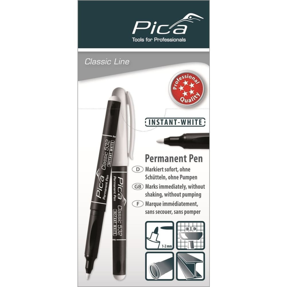 Pica Classic 532 Ανεξίτηλος Μαρκαδόρος 2mm Λευκός - Image 3
