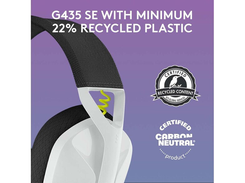 Logitech Wireless Combo G435 & G305 Over Ear White/Lime - Image 7