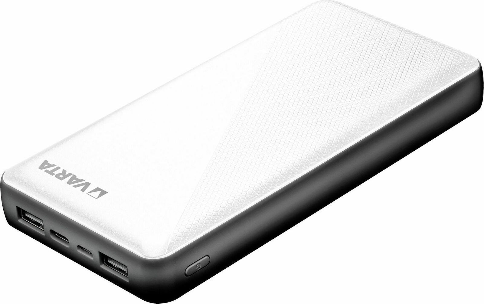 Varta Energy Power Bank 20000mAh με 2 Θύρες USB-A και Θύρα USB-C Λευκό