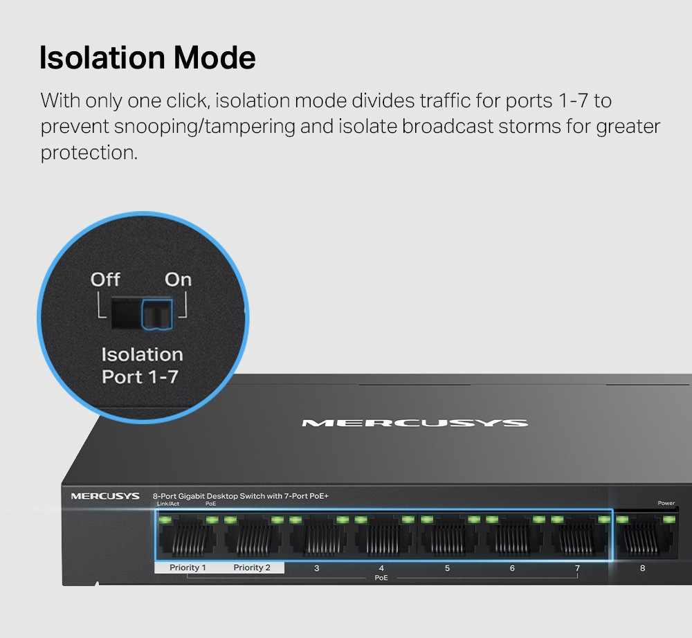 Mercusys MS108GP v1 Unmanaged L2 PoE+ - Image 5