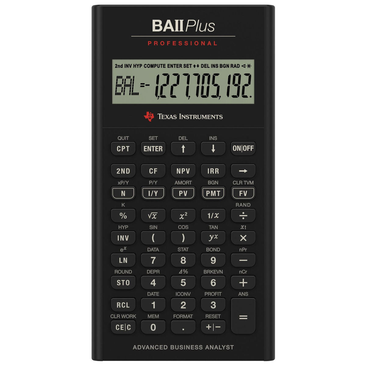 Texas Instruments BA II Plus Professional Αριθμομηχανή Επιστημονική 10 Ψηφίων σε Μαύρο Χρώμα