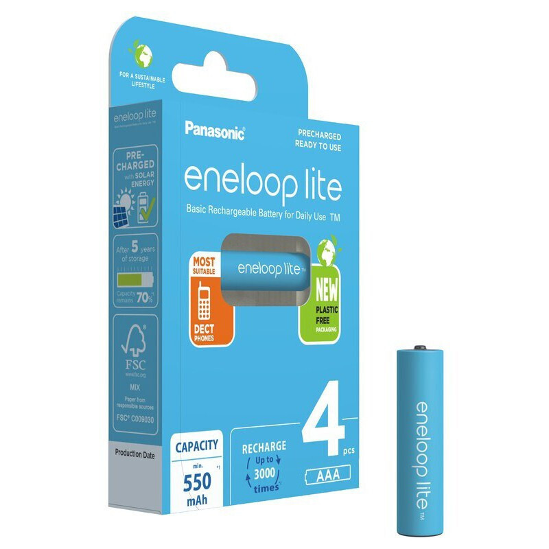 Panasonic Eneloop Lite AAA 550mAh 1.2V 4τμχ - Image 2