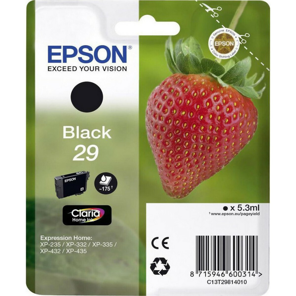 Epson 29 Γνήσιο Μελάνι Εκτυπωτή InkJet Μαύρο (C13T29814010 C13T29814012)