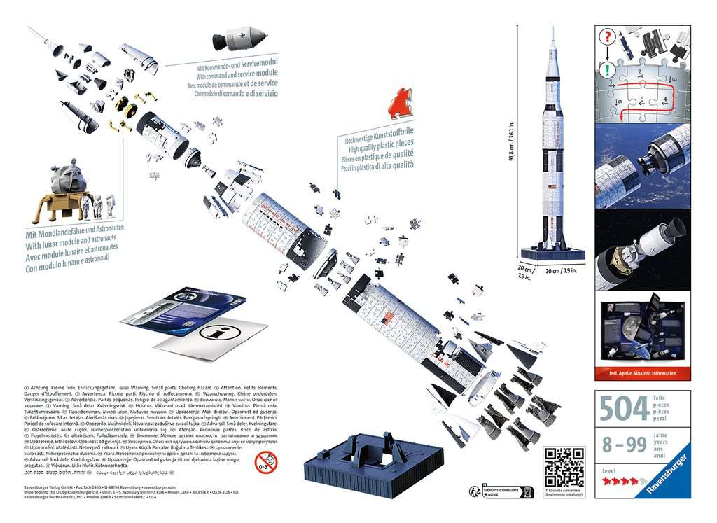 Puzzle Apollo Saturn V Rocket 3D 440 Κομμάτια - Image 3