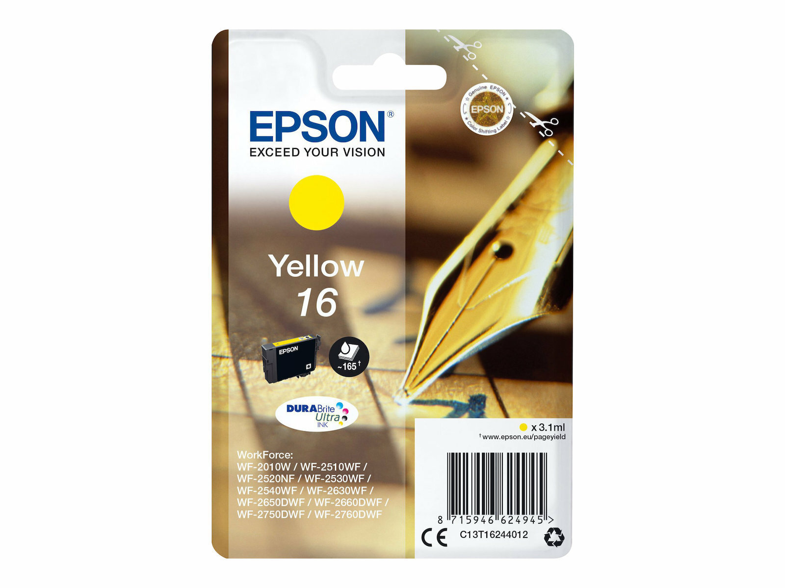 Epson 16 Γνήσιο Μελάνι Εκτυπωτή InkJet Κίτρινο (C13T16244010 C13T16244012) - Image 2