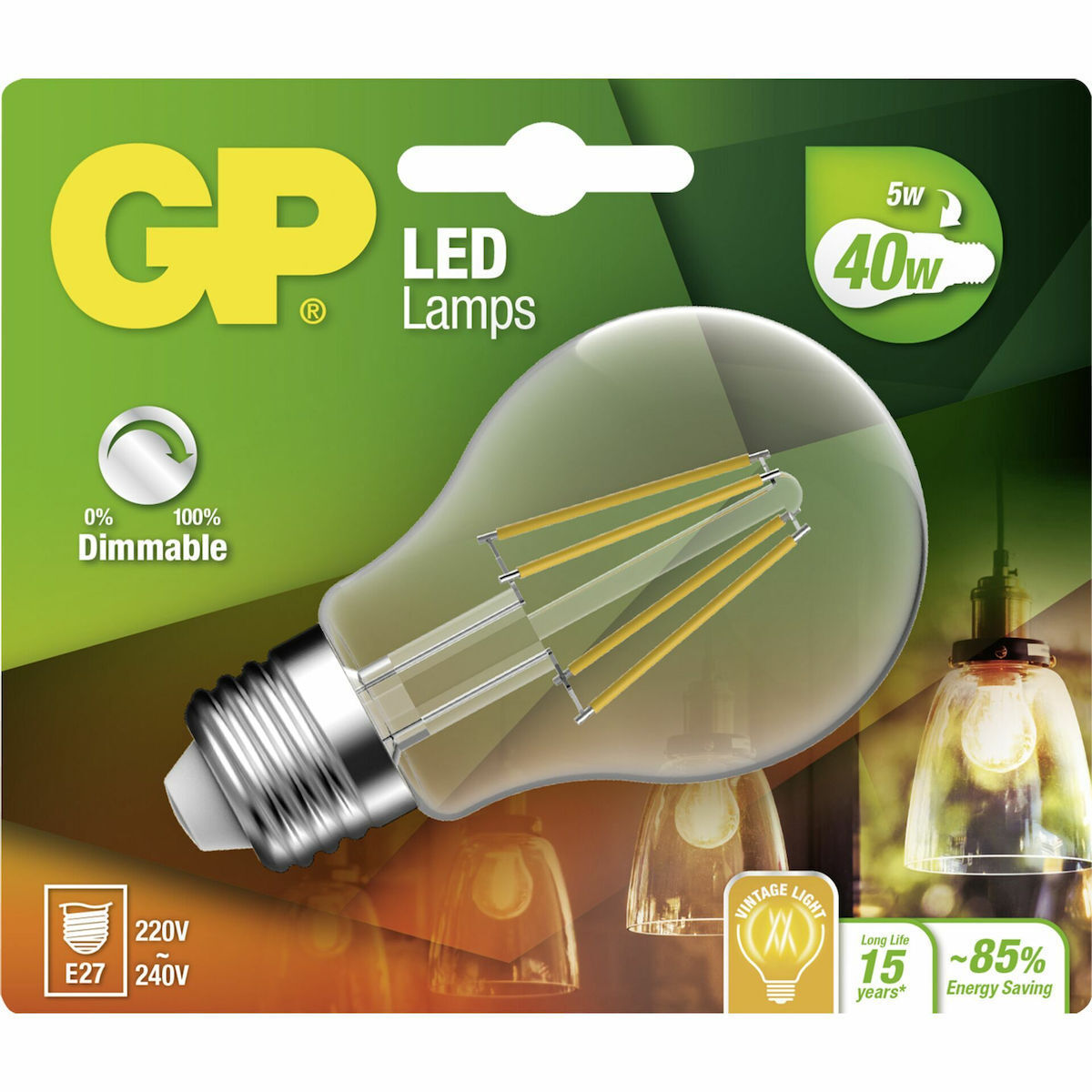 GP Batteries Λάμπα LED Dimmable 5W για Ντουί E27 Θερμό Λευκό - Image 2