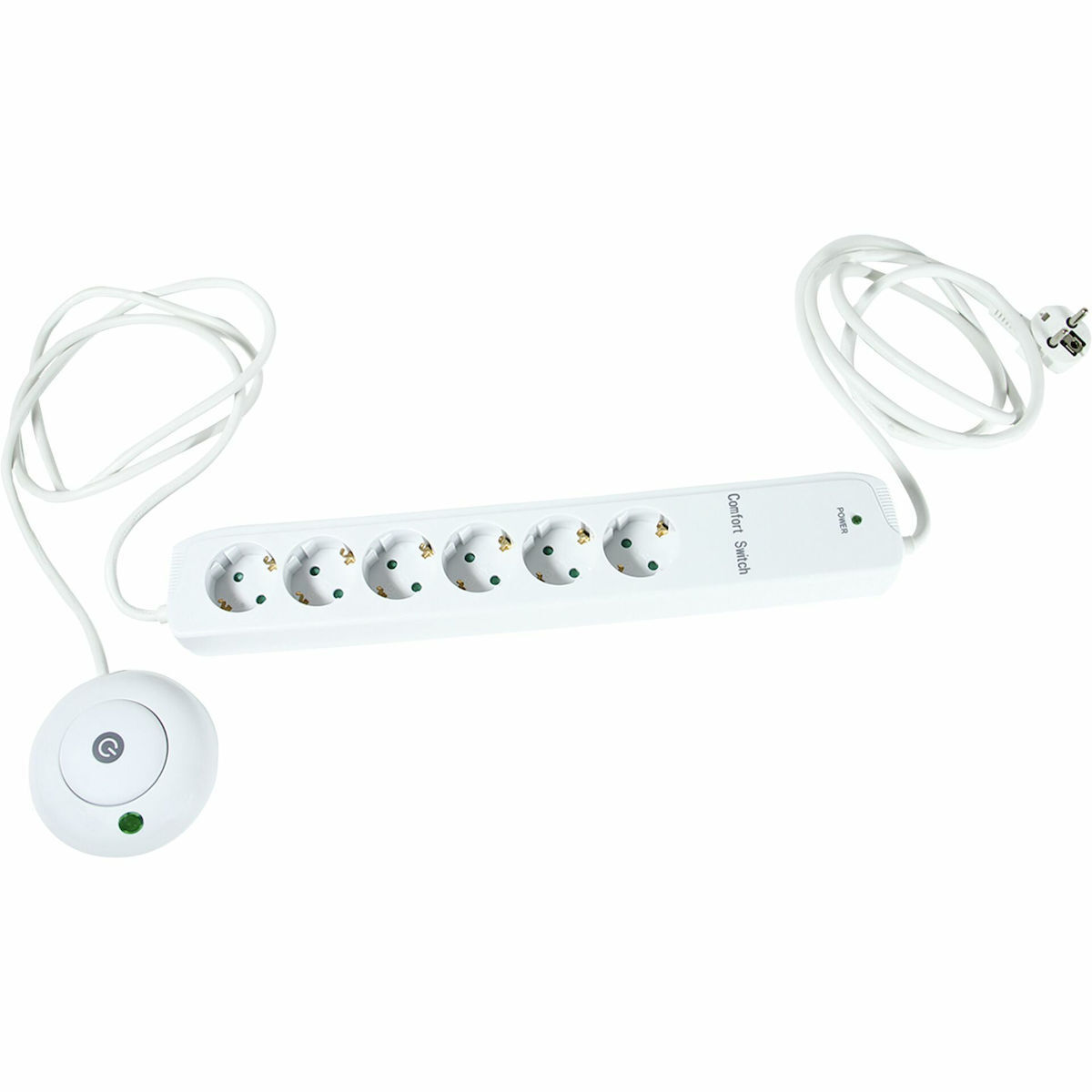 REV Multiple socket outlet 1,5m 6-fold control switch Πολύπριζο Ασφαλείας 6 Θέσεων με Διακόπτη