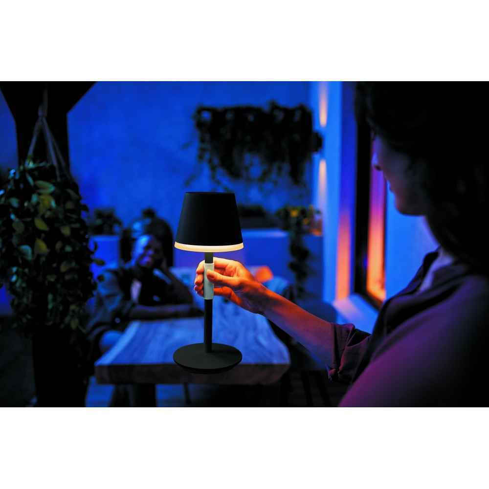 Philips Go Μεταλλικό Πορτατίφ LED με Μαύρο Καπέλο και Βάση - Image 3