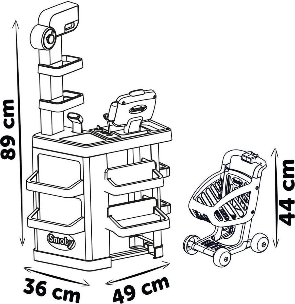 Smoby Supermarket With Shopping Trolley για 3+ Ετών - Image 3