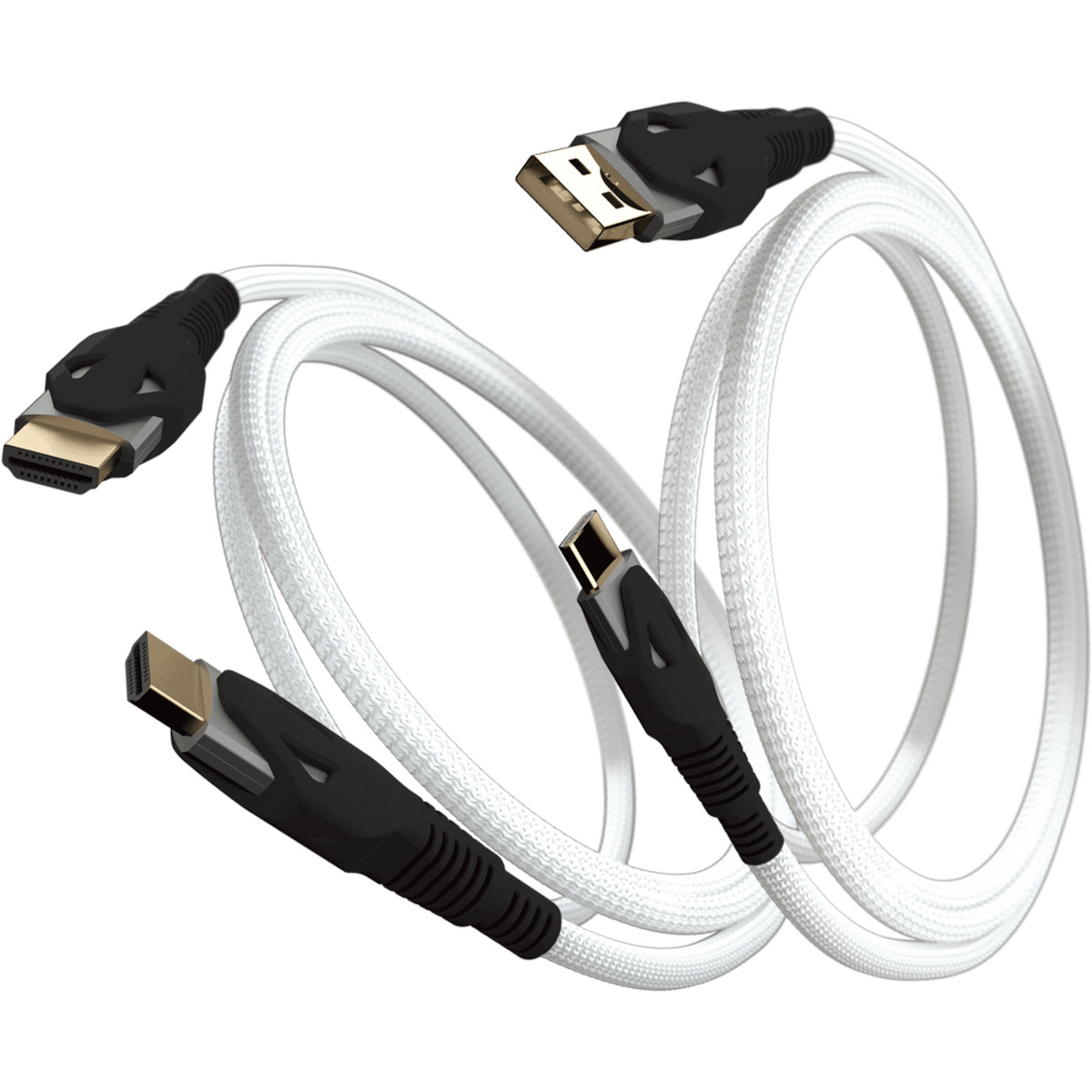 Gioteck Viper Cable Pack (HDMI & USB-C) HDMI 2.1 Braided HDMI male - HDMI male 2m Λευκό - Image 2