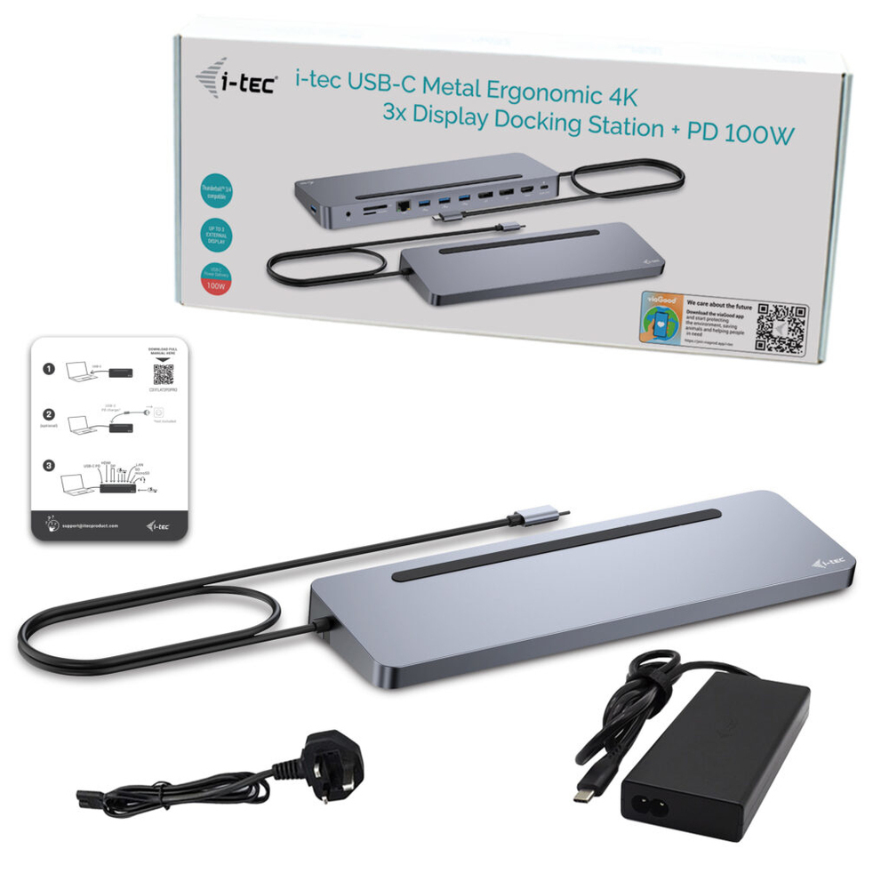 i-tec USB-C Docking Station με HDMI/DisplayPort 4K PD Ethernet (C31FLAT2PDPRO) - Image 3