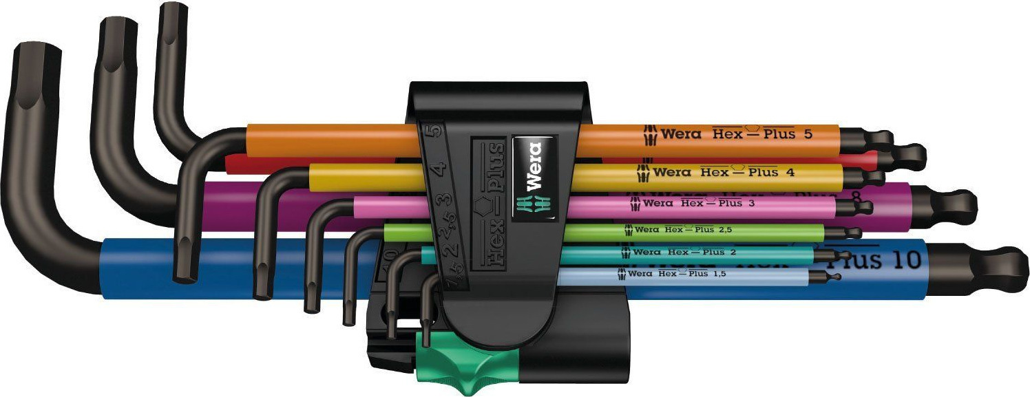 Wera Σετ 9 Κλειδιά Allen σε Σχήμα L 3950/9 Hex-Plus Multicolour