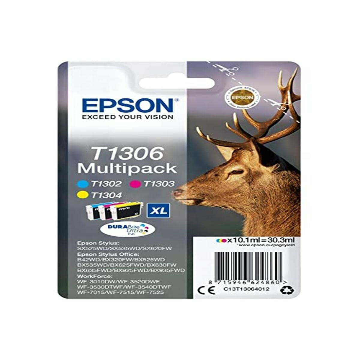 Epson Γνήσιο Μελάνι Εκτυπωτή InkJet Πολλαπλό (Color) (C13T13064022)