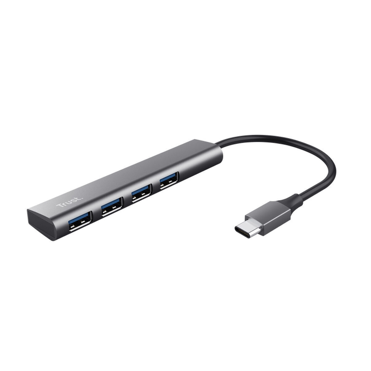 Trust Halyx USB 2.0 Hub 4 Θυρών με σύνδεση USB-A Γκρι