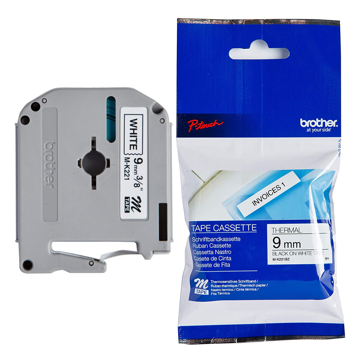 Brother Ταινία Ετικετογράφου x 9mm σε Μαύρο Χρώμα