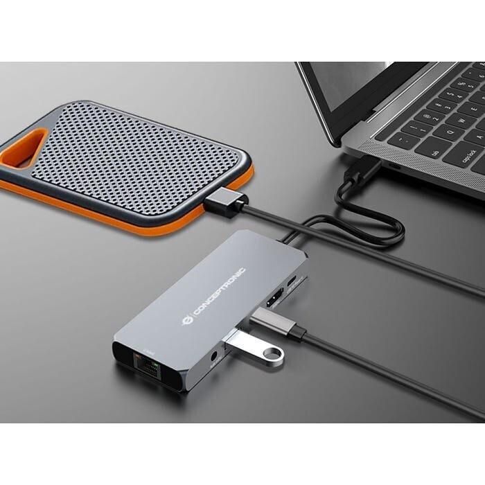 Conceptronic USB-C Docking Station με HDMI 4K PD Ethernet (DONN22G) - Image 2