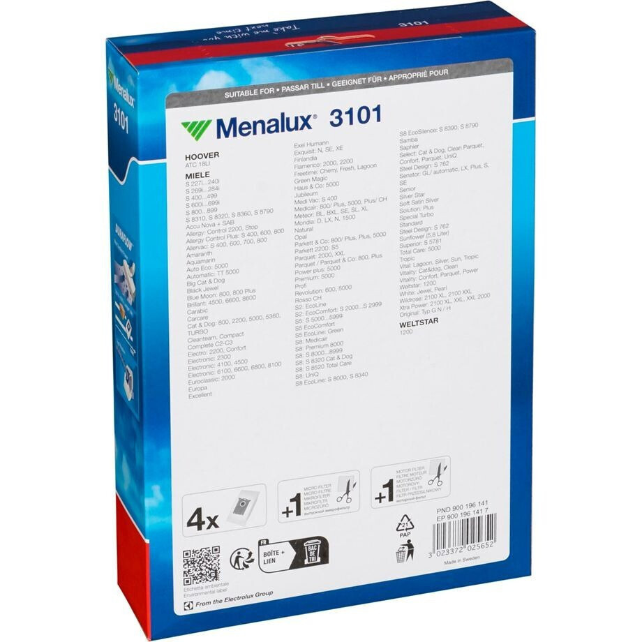 Menalux 3101 Σακούλες Σκούπας Συμβατή με Σκούπα - Image 2