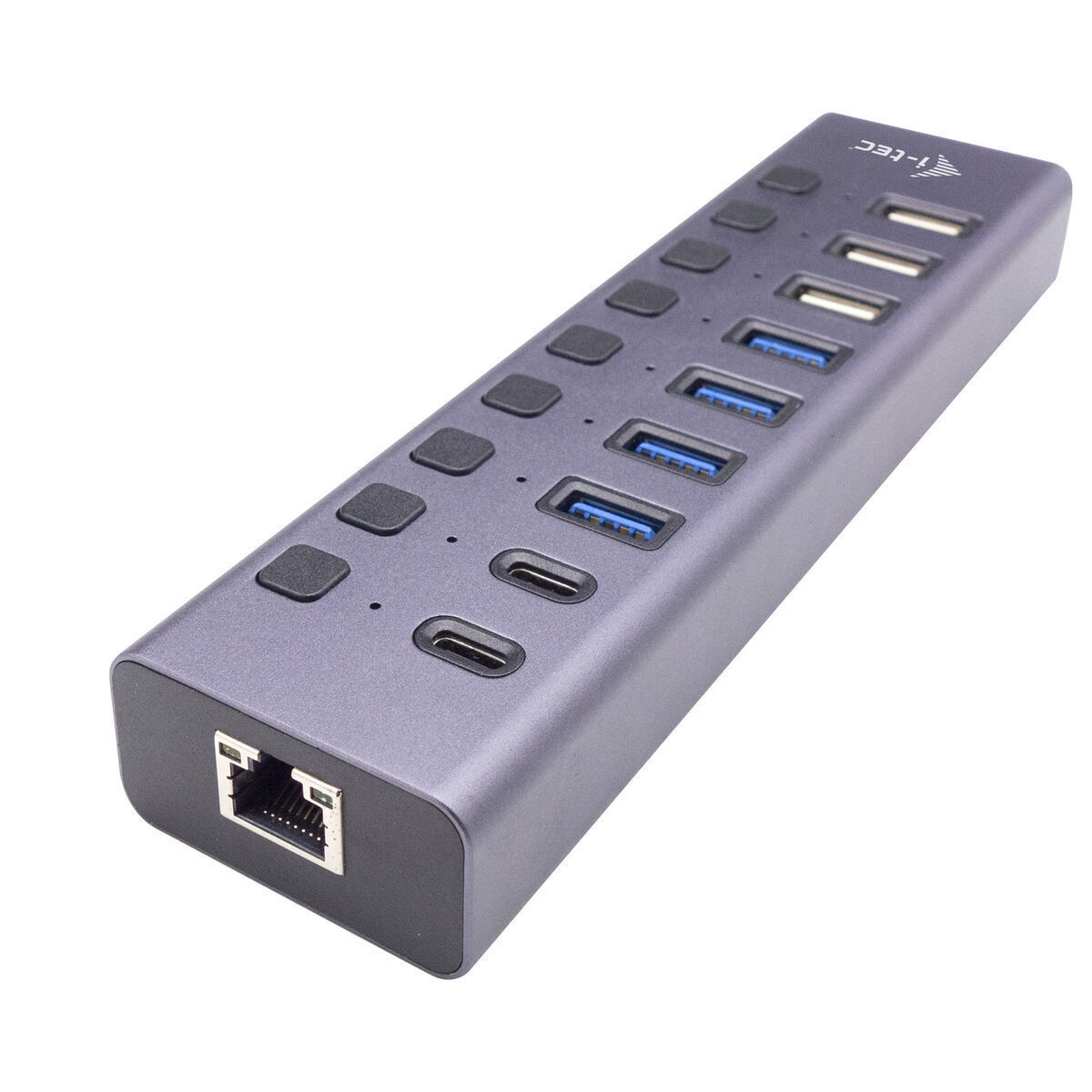 i-tec USB 2.0 Hub 10 Θυρών με σύνδεση USB-C / Ethernet Γκρι