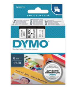 Dymo 43610 Ταινία Ετικετογράφου 7m x 6mm σε Μαύρο Χρώμα