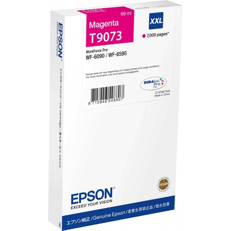 Epson T9073 Γνήσιο Μελάνι Εκτυπωτή InkJet Ματζέντα (C13T90734N)