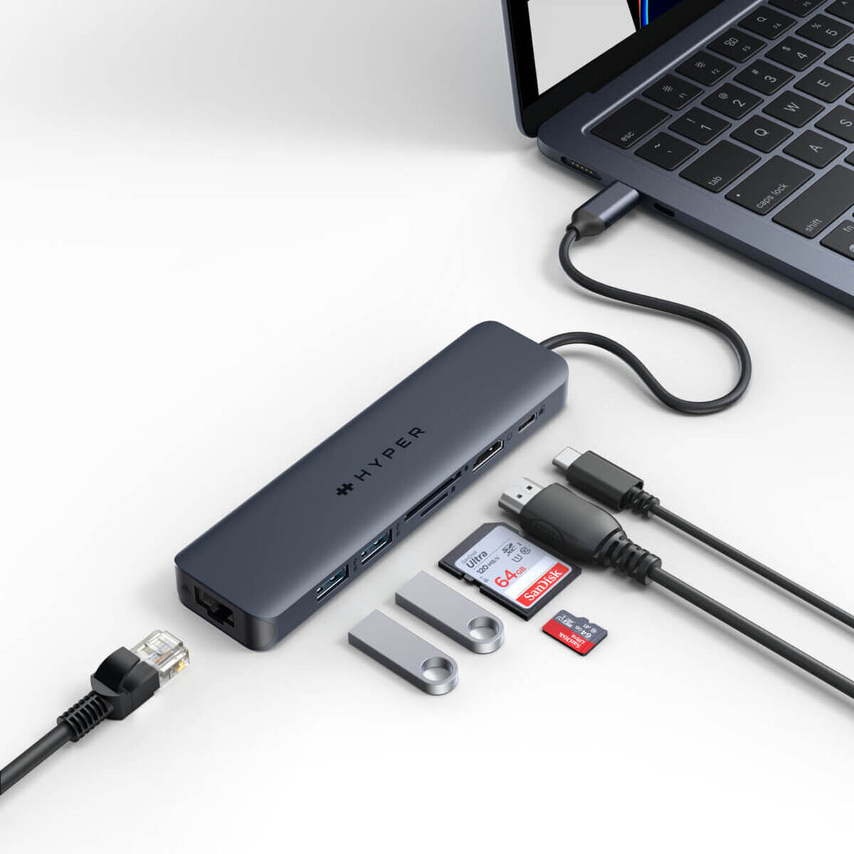 Targus USB 3.2 Hub 7 Θυρών με σύνδεση USB-A / Ethernet Μπλε - Image 4