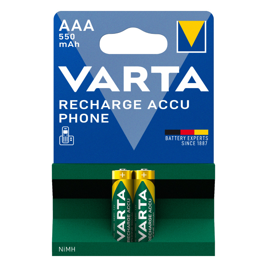 Varta Rechargeable Accu Phone AAA 550mAh 1.2V 2τμχ
