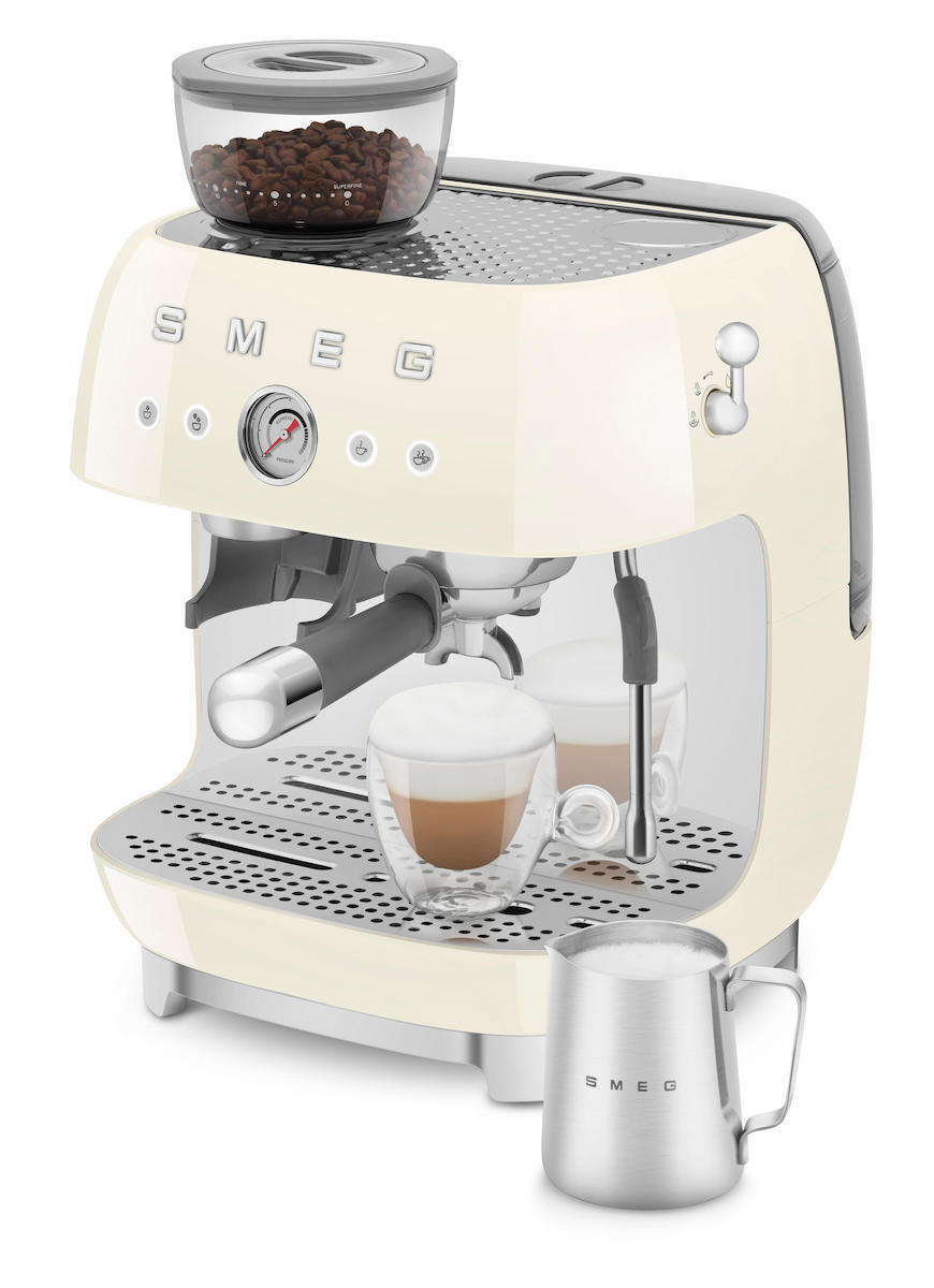 Smeg Αυτόματη Μηχανή Espresso 1650W Πίεσης 20bar με Μύλο Άλεσης Μπεζ EGF03CREU