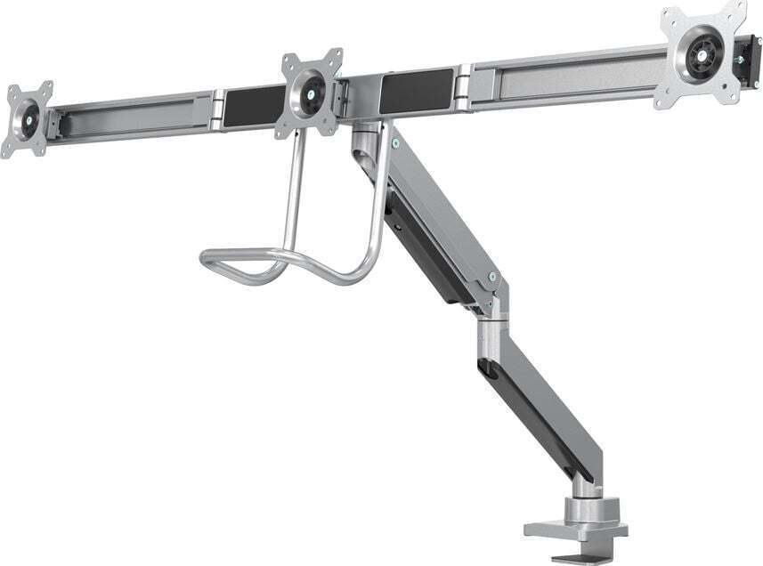 Neomounts NM-D775DX3SILVER Επιτραπέζια Βάση Τηλεόρασης με Βραχίονα έως 27" και 18kg Ασημί