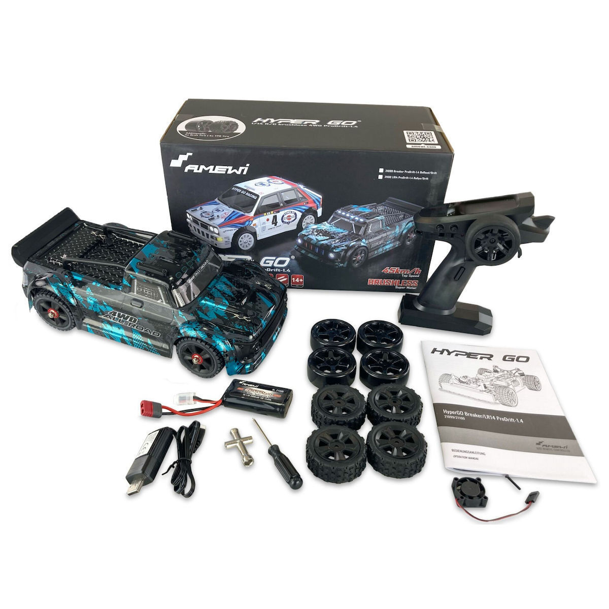 Amewi Hyper Go Τηλεκατευθυνόμενο Αυτοκίνητο Drift 4WD Μαύρο 21099 - Image 2