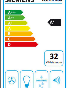 Siemens Καμινάδα 80cm Μαύρη LC87KFN60
